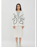 Parra Cardigan White