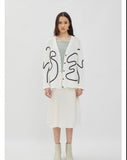 Parra Cardigan White