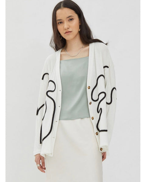 Parra Cardigan White