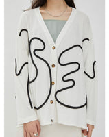 Parra Cardigan White