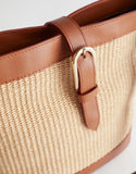 & OTHER STORIES Leather Trim Woven Bucket Bag