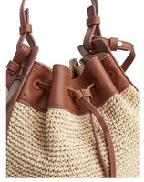 ARKET Leather Trimmed Straw Bag