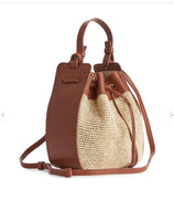 ARKET Leather Trimmed Straw Bag