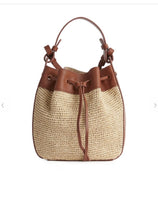 ARKET Leather Trimmed Straw Bag