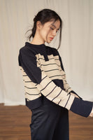 PARKER STRIPE CROP TOP IN LATTE BROWN