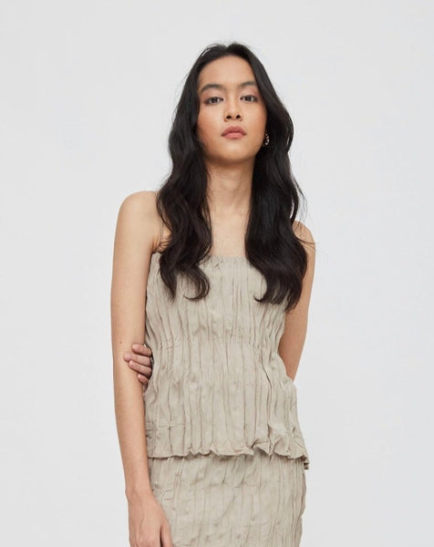 Textura Tank Top - Hazelnut