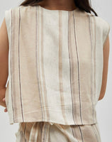 Avana Linen Top Beige