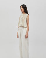 Avana Linen Top Beige