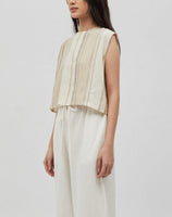 Avana Linen Top Beige