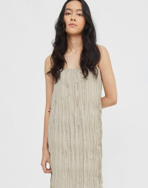Textura Slip Dress - hazelnut