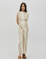 Avana Linen Wrap Skirt Beige