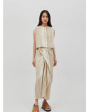 Avana Linen Wrap Skirt Beige