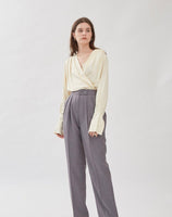 Auguste Wrap Top in Bone