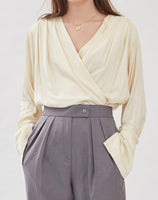 Auguste Wrap Top in Bone