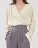 Auguste Wrap Top in Bone
