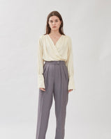 Auguste Wrap Top in Bone