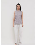 Sateen Textura Sleeveless Top Grey