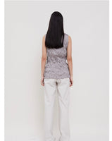 Sateen Textura Sleeveless Top Grey