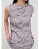 Sateen Textura Sleeveless Top Grey