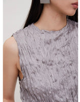 Sateen Textura Sleeveless Top Grey