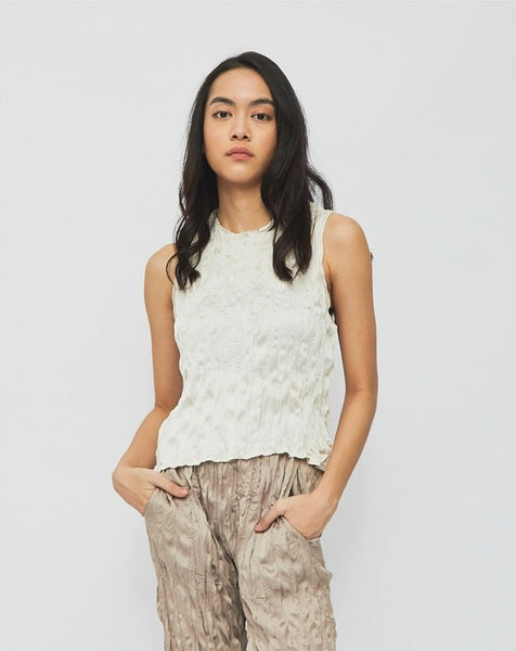 Sateen Textura Tank Pearl